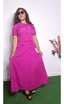 purple set of skirt and shirt