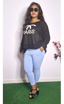 pull noir, taille unique
