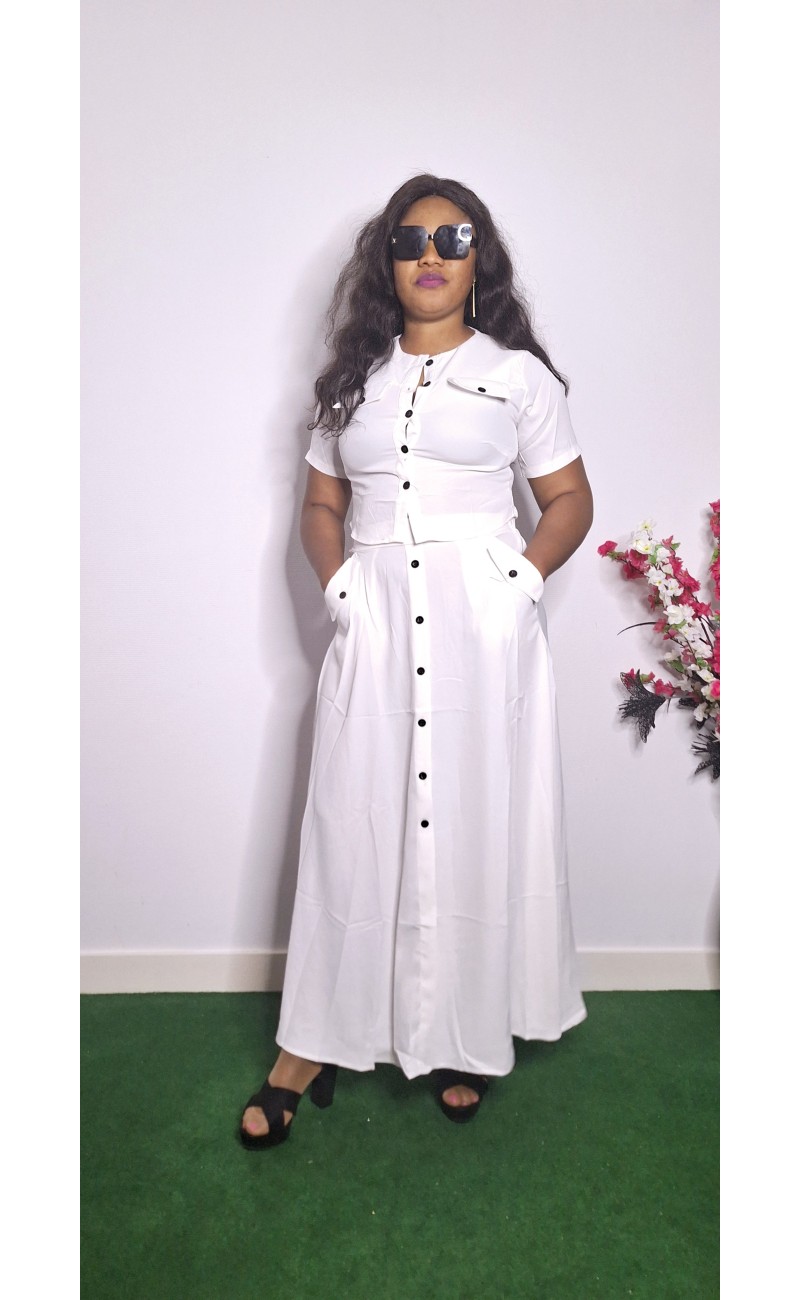white skirt set