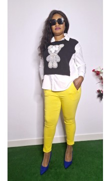 chemise blanche tricote de...