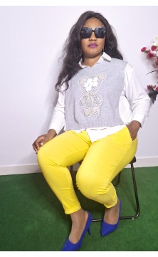 chemise blanche tricoté du gris taille