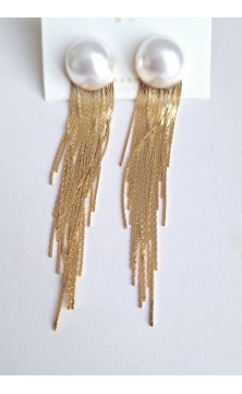 boucles avec perles blanches