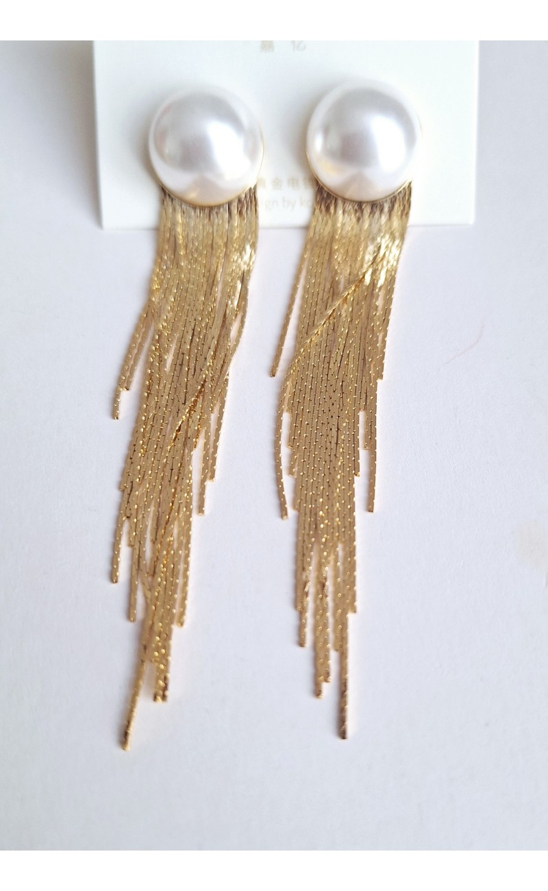 boucles avec perles blanches
