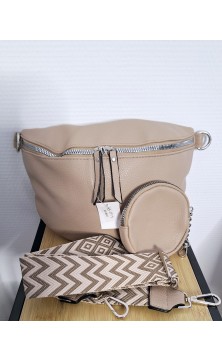 beige bag with...