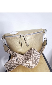 golden shoulderbag, two parts