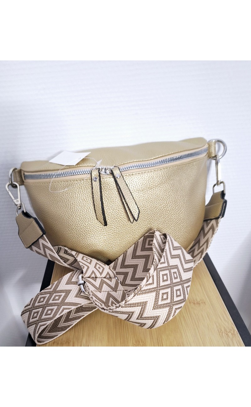 golden shoulderbag, two parts