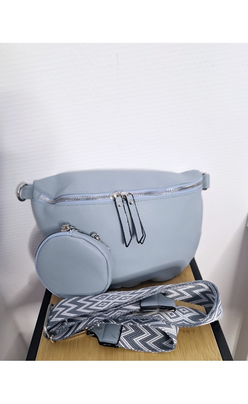 sac bandoulière deux pièces bleu ciel