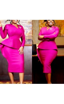robe mauve avec volant a la...