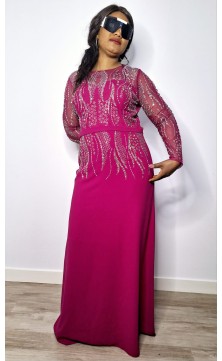 purple evening dress with...