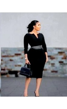black dress, 'v' collar,...
