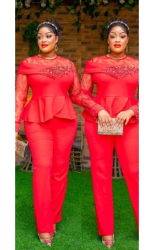 ensemble pantalon rouge...