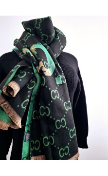shawl with green design,...