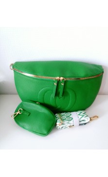 Green shoulderbag, two parts