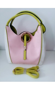 big purse, pink/yellow/white