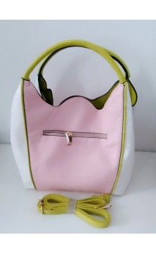 big purse, pink/yellow/white