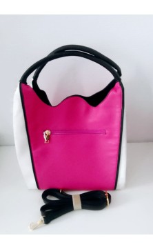 big bag fuchsia/white/black