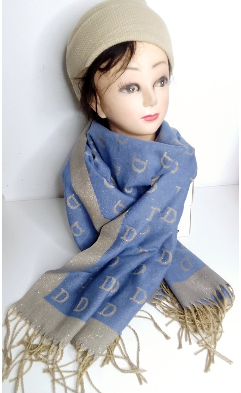 shawl D sky blue