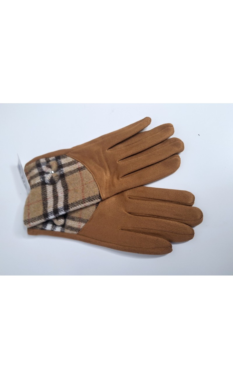 gloves brown with pattern
