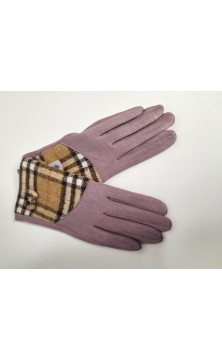 gants mauve avec motifs