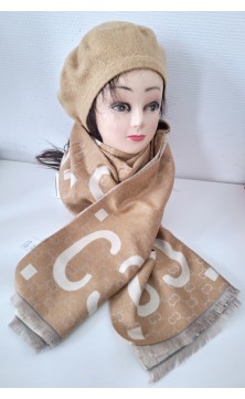 shawl lightbrown/white