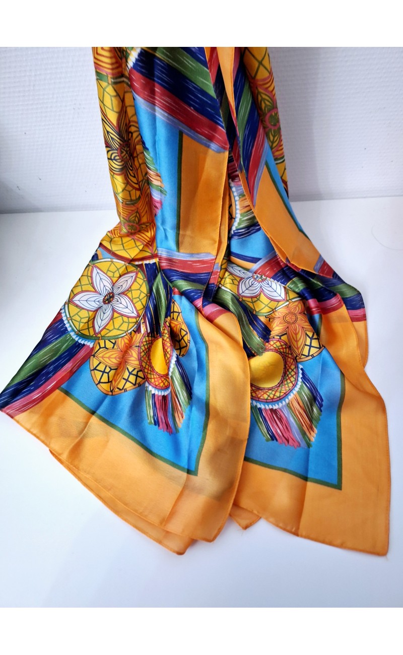 headscarf/shawl multi colored blue based