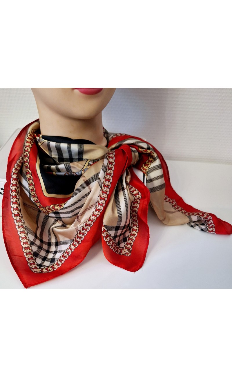 Petit foulard B noir pour cou et sac