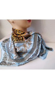 Petit foulard V bleu pour...