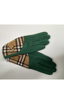 Gants vert en deux tons