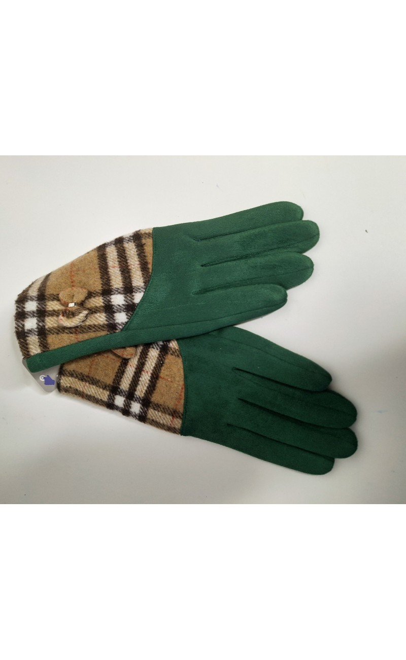 Gants vert en deux tons
