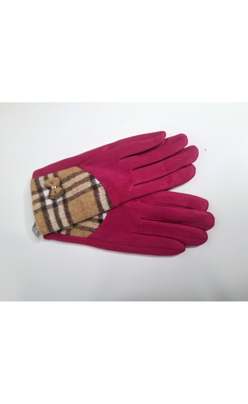 Gants rose en deux tons