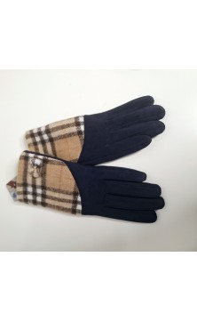 Gants bleu marine deux tons