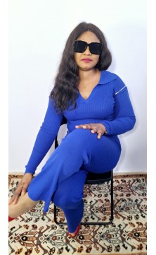 Ensemble pantalon pull bleu