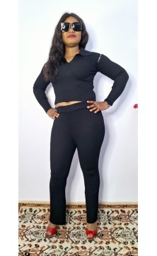 Ensemble pantalon pull noir taille unique