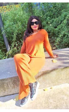 Ensemble pantalon pull col...
