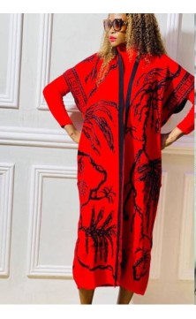 robe pull rouge/noir  deux...