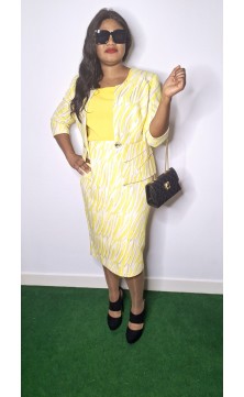 Ensemble jupe jaune trois pièces