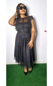 Robe dentelle noire/sans...