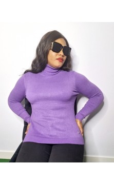 Pull mauve col roulé