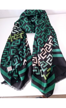 shawl green with pattern