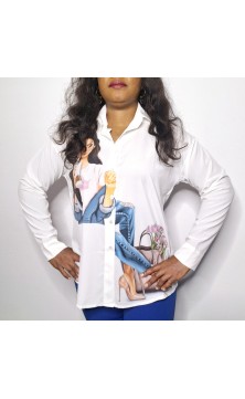 Chemise blanche /motifs...