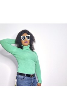 Pull col roulé  vert taille...