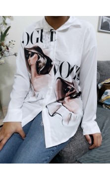 Chemise blanche  avec motifs