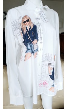 Chemise blanche avec motifs...