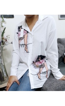 Chemise blanche avec motifs...