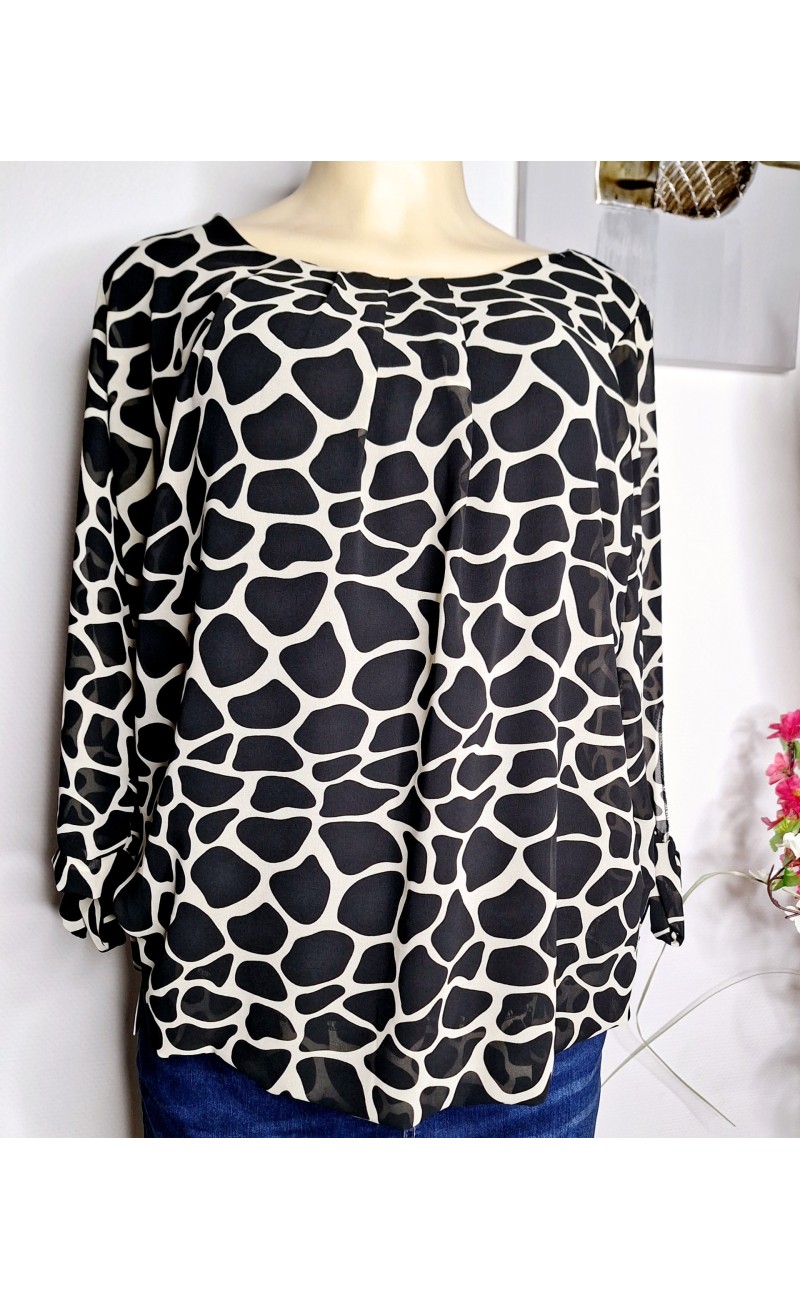 Chemisier panthère noir/blanclongues manches , taille uniques