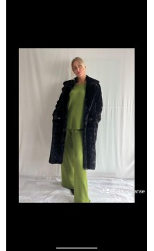 Black fur coat, one size