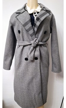 Grey coat with belt, one size