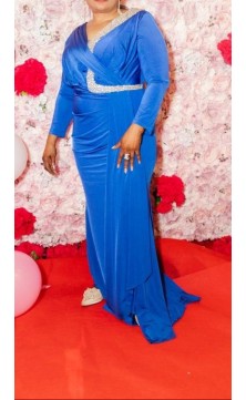 Robe de soirée  bleu avec...