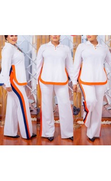White/orange ensemble