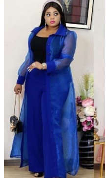 Ensemble pantalon  bleu...